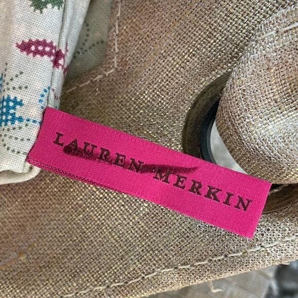 Lauren Merkin Metallic Gold Tan Woven Tote Shoulder Bag - Picture 13 of 13